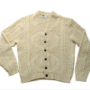 Vintage Wool Blend Knit Chunky Cardigan Original Styles Sz L